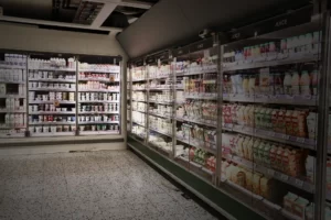 I mataffär vid mjölken